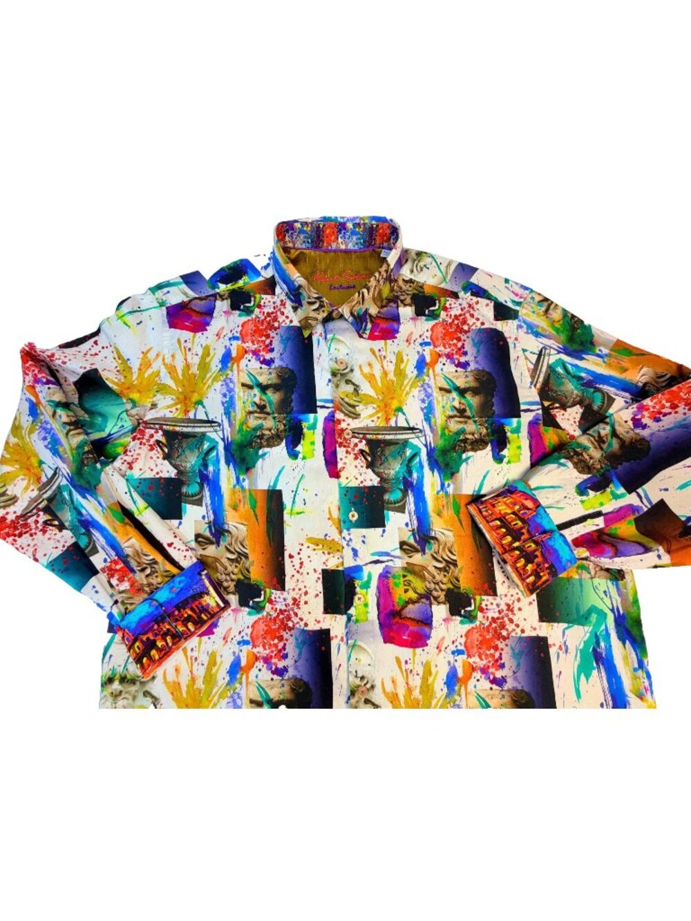 Robert Graham GREAT ARENA Button Up Shirt XXLT Classic Fit Cotton Greek Print